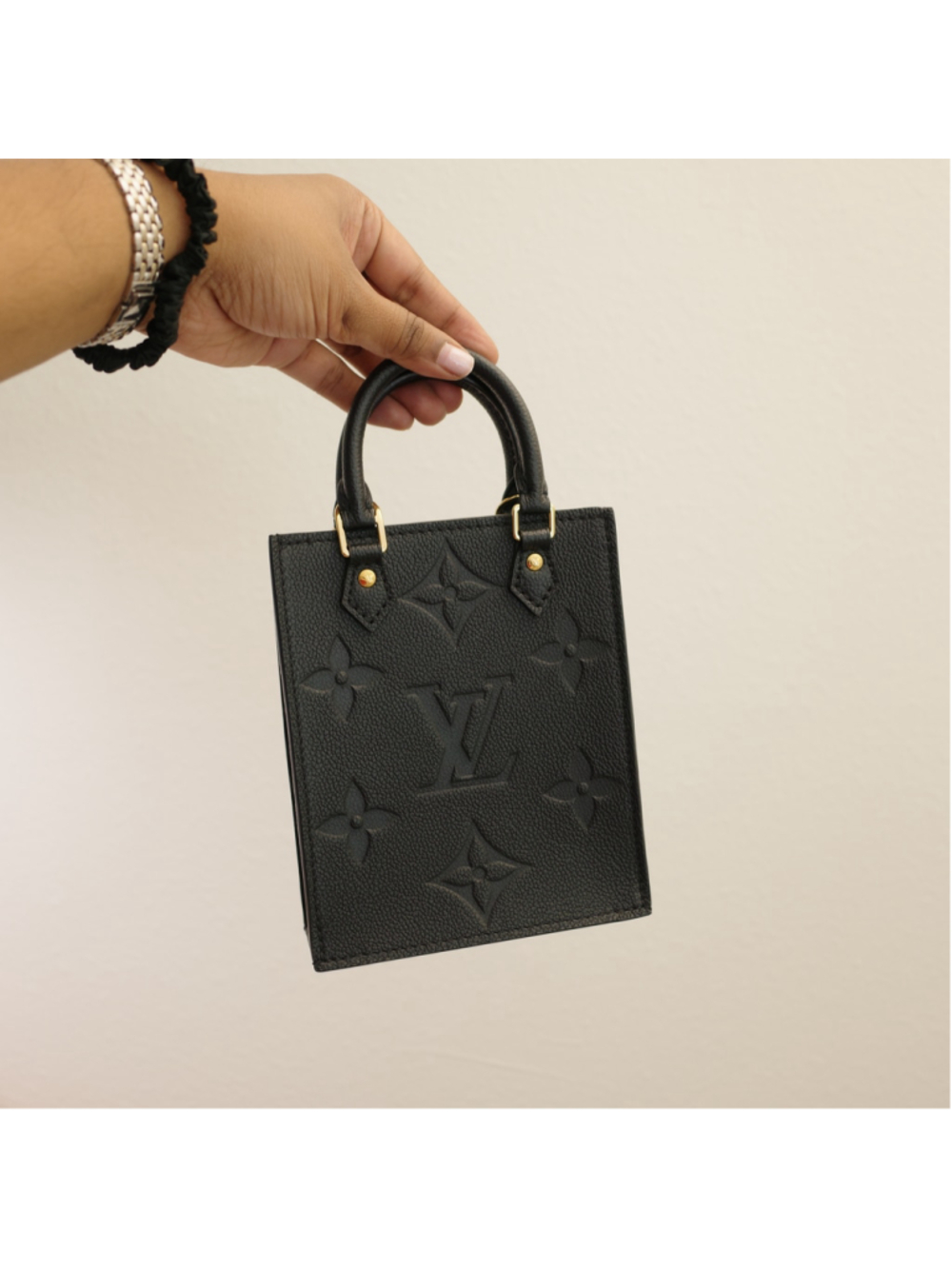 LOUIS VUITTON Petit Sac Plat Black Empreinte Leather - Picture 2 of 11